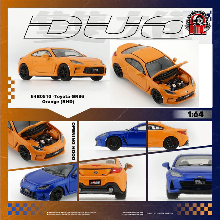 (PRE-ORDER 2026) Toyota GR86 orange RHD 1:64 BM Creations 64B0510