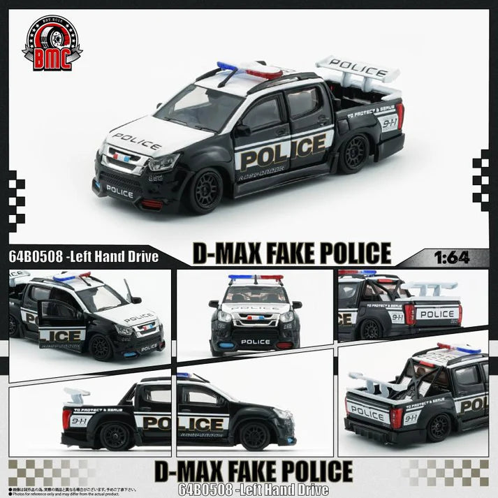 (PRE-ORDER 2026) Isuzu D-Max 2018 Low Rider Fake Police LHD 1:64 BM Creations 64B0508