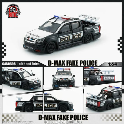 (PRE-ORDER 2026) Isuzu D-Max 2018 Low Rider Fake Police LHD 1:64 BM Creations 64B0508