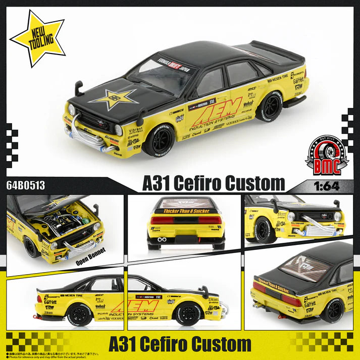 (PRE-ORDER 2026) Nissan A31 Cefiro Custom AEM RR 1:64 BM Creations 64B0513