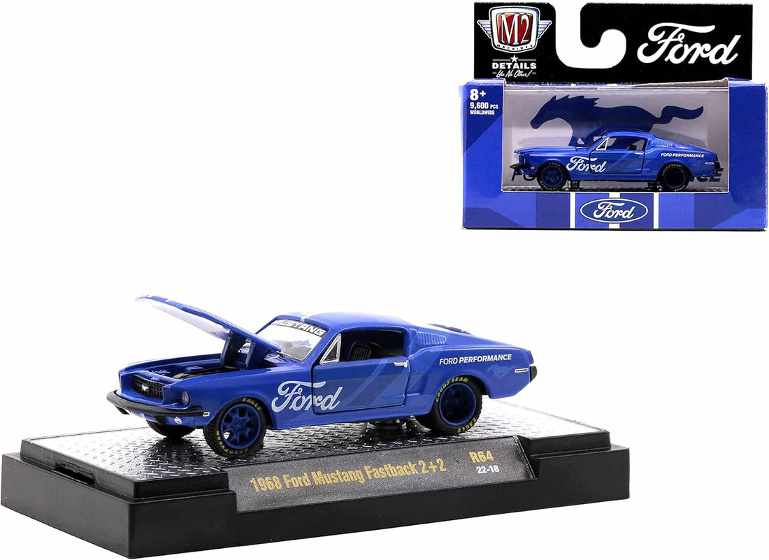 1968 Mustang Fastback 2+2 Blue with Graphics-Auto Meets Release 64