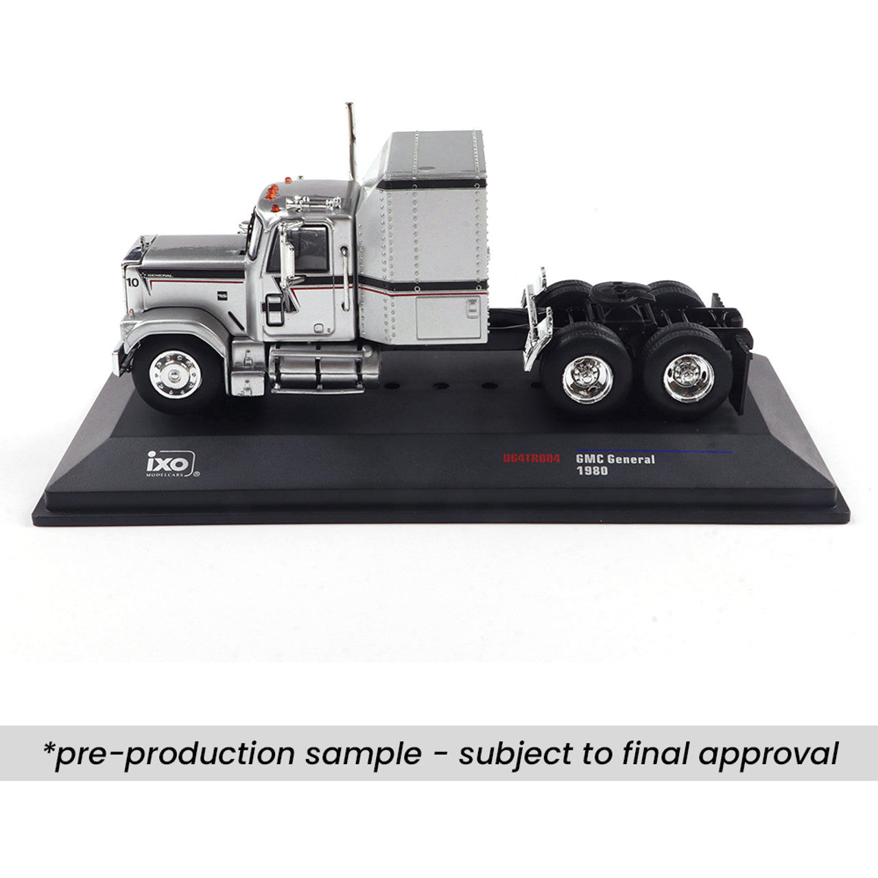 1980 GMC General - Silver w/ Black &amp; Red Stripes (1:64)