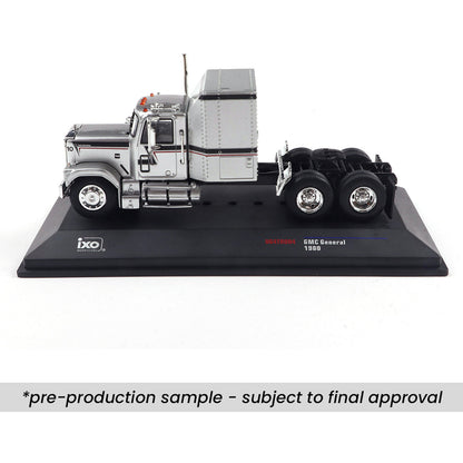 1980 GMC General - Silver w/ Black &amp; Red Stripes (1:64)