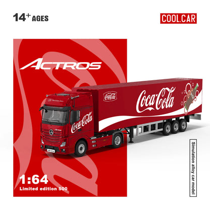 CoolCar 1/64 - Mercedes-Benz Actros Container Truck- Coca-Cola CC646735