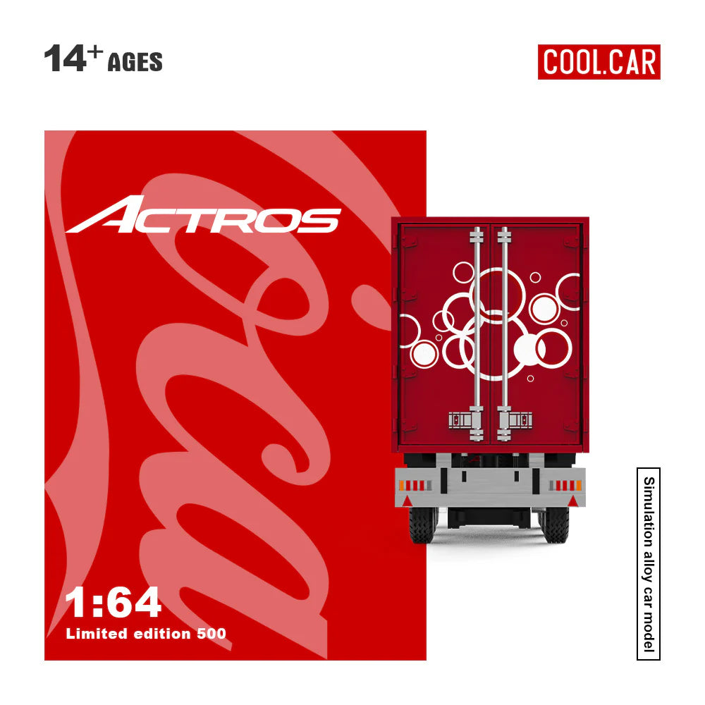 CoolCar 1/64 - Mercedes-Benz Actros Container Truck- Coca-Cola CC646735
