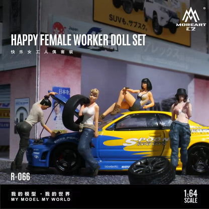 MoreArt 1:64 Diorama ensemble de figurines de travailleuses souriantes – MO223066