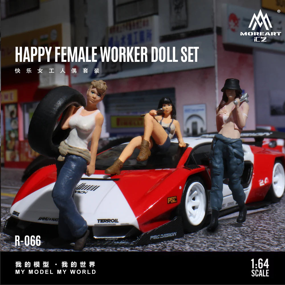 MoreArt 1:64 Diorama ensemble de figurines de travailleuses souriantes – MO223066