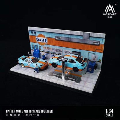 MoreArt Diorama 1:64- Gulf -Automobile Repair Workshop Garage (MO641056)