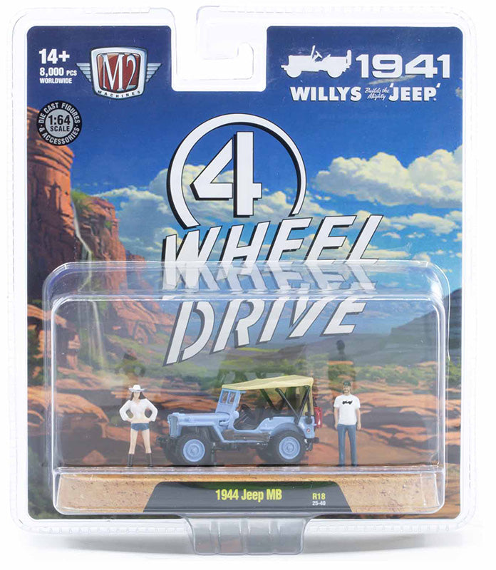 1944 Jeep MB with Outdoor Adventure Couple figures (67500-18-D) (M2 Machines Diorama)