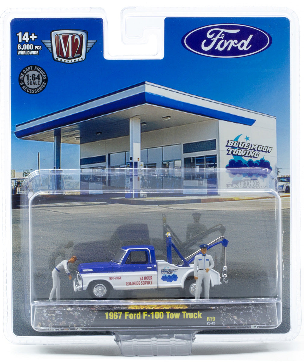 1967 Ford F-100 with Mechanic and Gas Station Attendant Figures (67500-19-C) (M2 Machines Diorama)