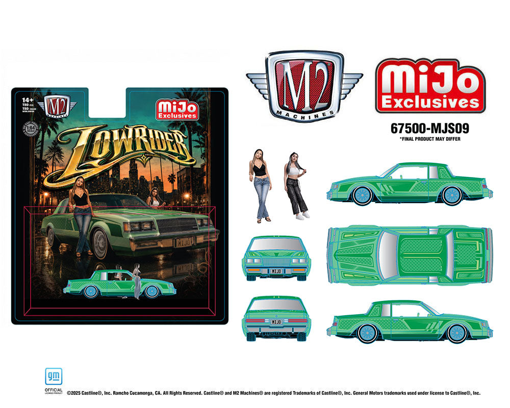(PRE-ORDER 2027) M2 Machines 1:64 Diorama Series 1987 Buick Regal Lowriders with 2 Female Figures – MiJo Exclusives – 67500-MJS09