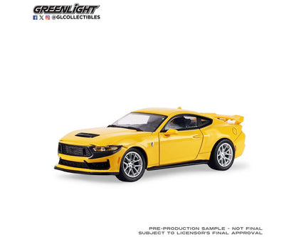 GreenLight 1:64 2024 Ford Mustang Dark Horse Yellow Splash Metallic – Auto Mall Series 8 – Limited Edition GL68080-E
