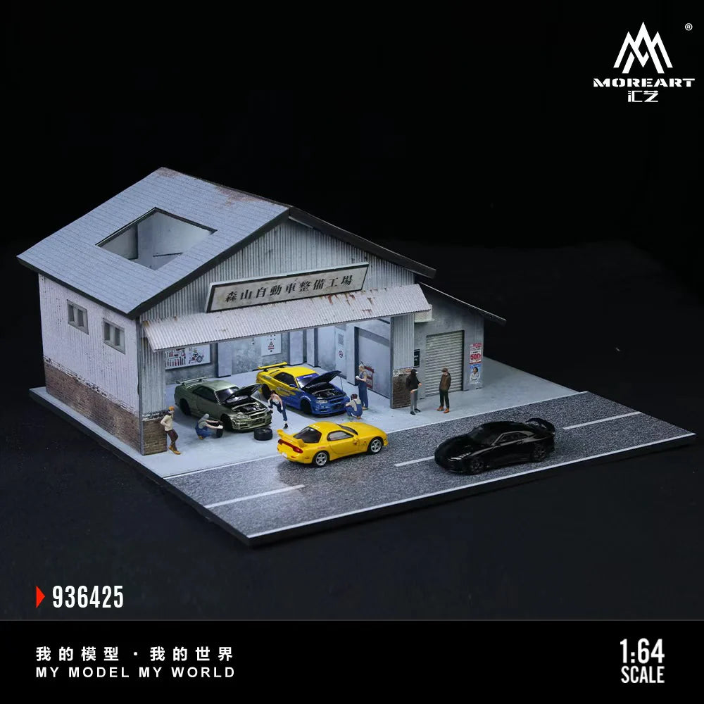 MoreArt 1/64-MORIYAMA MOTOR VEHICLE PREPARATION WORKSHOP MO936425