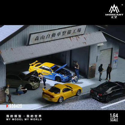 MoreArt 1/64-MORIYAMA MOTOR VEHICLE PREPARATION WORKSHOP MO936425
