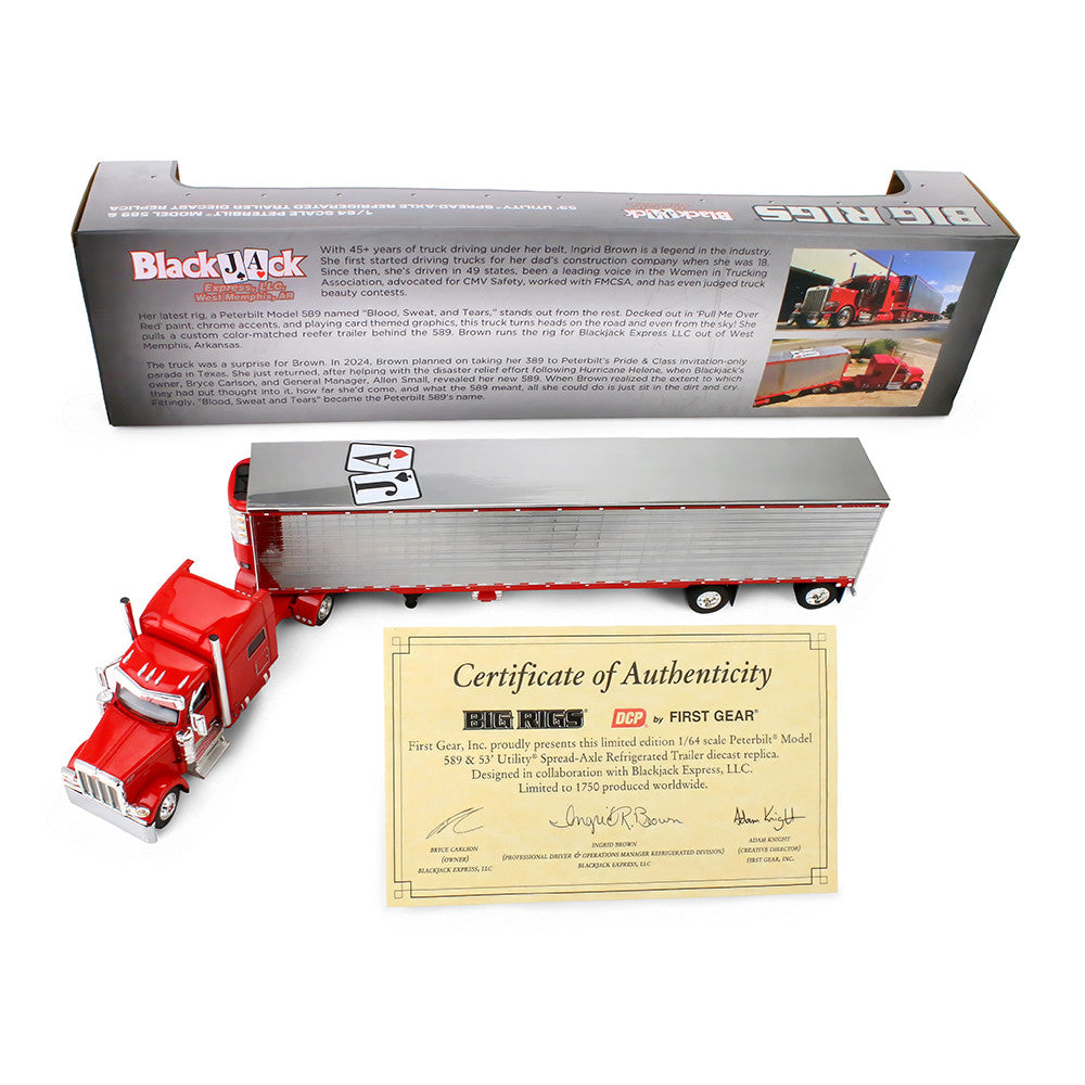 First Gear 1:64 Peterbilt Model 589 Blackjack Express Reefer Trailer – 69-2170
