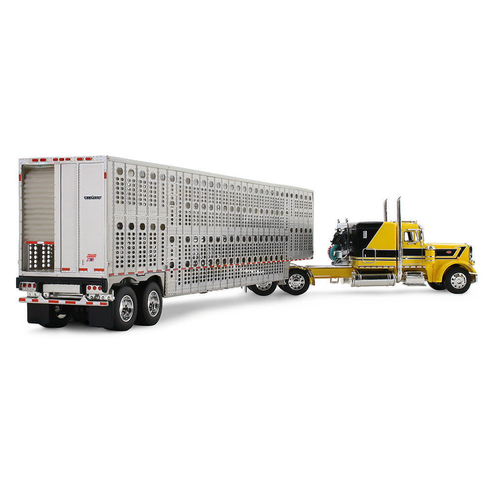 Peterbilt Model 359 Hank Cosper avec cabine couchette Flat Top de 63 po &amp; remorque à bétail Wilson Silverstar – DCP by First Gear 1:64 – 69-2265