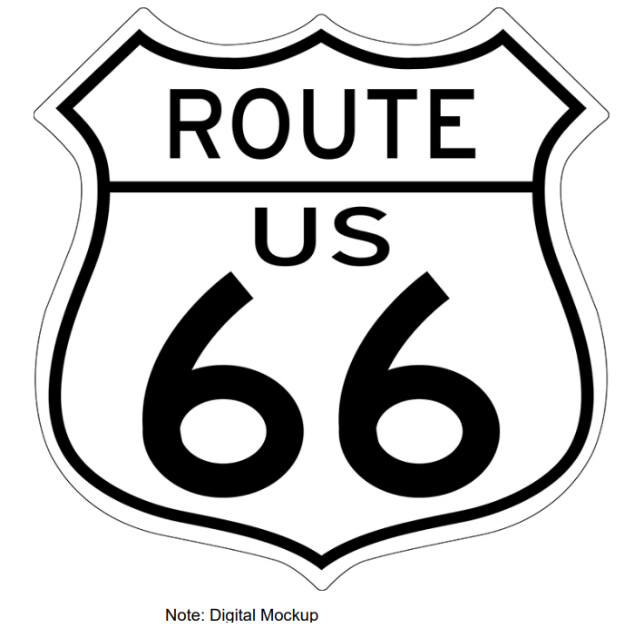 30"x30" Round Metal Sign - Route 66