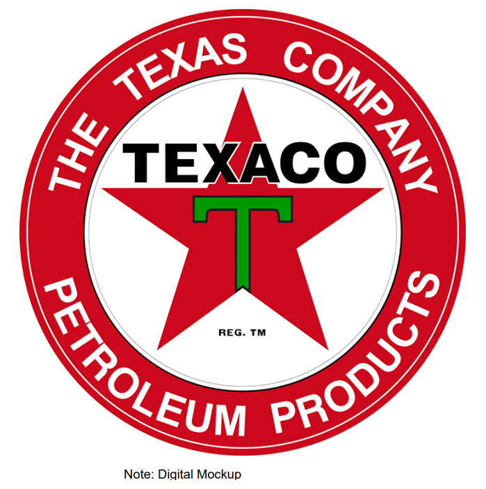 30"x30" Round Metal Sign - Texaco