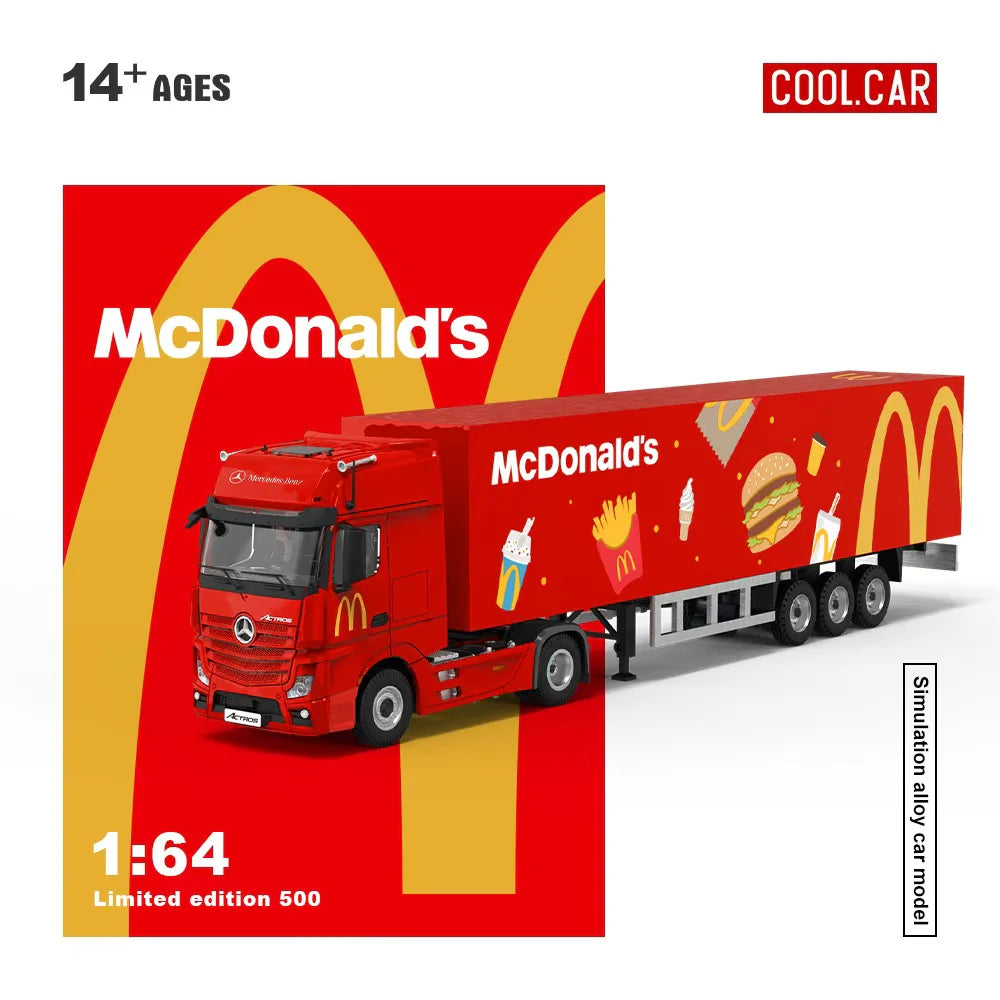 CoolCar 1/64 - Mercedes Benz Actros Contrainer Truck McDonald&
