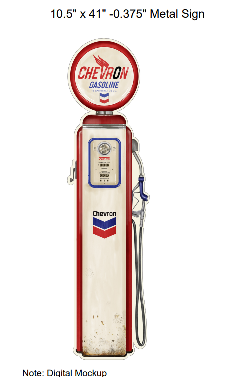 Chevron Vintage Gas Pump