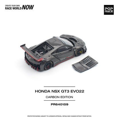 (PRE-0RDER 2025) POPRACE 1/64, HONDA NSX GT3 EVO22 CARBON EDITION, PR640159