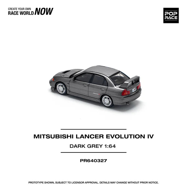 POPRACE 1/64, MITSUBISHI LANCER EVOLUTION IV DARK GREY, PR640327