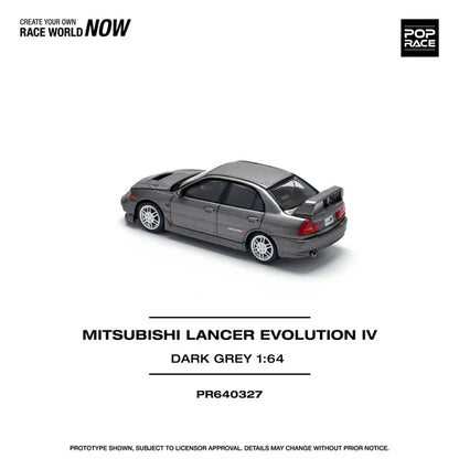 POPRACE 1/64, MITSUBISHI LANCER EVOLUTION IV DARK GREY, PR640327