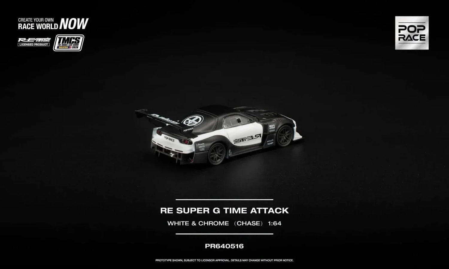 POP RACE × TMCS Malaysia 2026 RE Super G Time Attack Édition spéciale 1:64 – PR640516