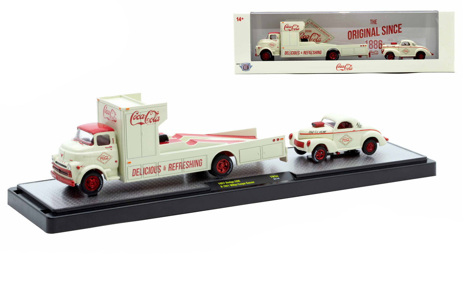 CHASE CARS-1957 Dodge COE &amp; 1941 Willys Coupe Gasser- Coca-Cola