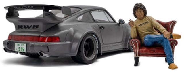 (PRE-ORDER 2025-26) SOLIDO-Porsche 964 RWB 1:18th Nardo Grey Body Kit with Akira Nakai Figure