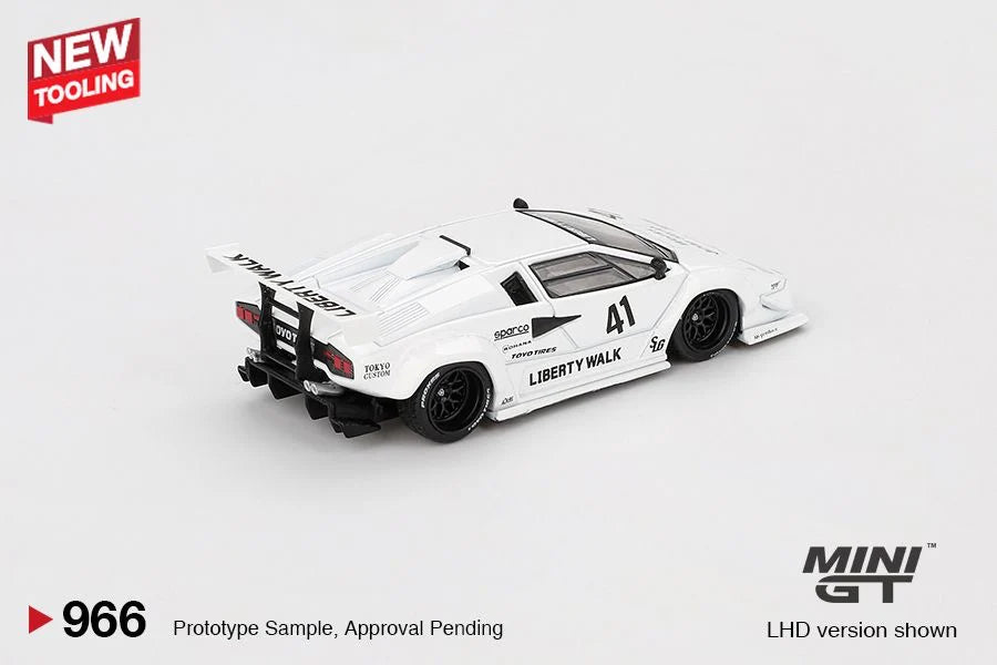 (2 par client-limit 2 per customer) Mini GT- Lamborghini Countach LB-WORKS White 2024 Tokyo Auto Salon MGT00966-L