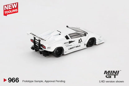 (2 par client-limit 2 per customer) Mini GT- Lamborghini Countach LB-WORKS White 2024 Tokyo Auto Salon MGT00966-L