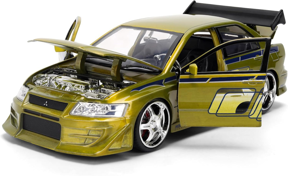 Jada 1:24 Mitsubishi Lancer Evolution VII de Brian – Vert effet brossé – 25 Years of Fast &amp; Furious – JD37874