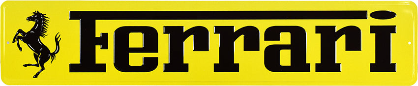 5"x24"-YELLOW FERRARI STREET SIGN
