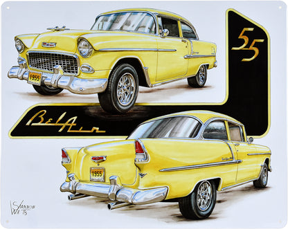 12&quot;x15&quot;-1955 YELLOW BEL AIR