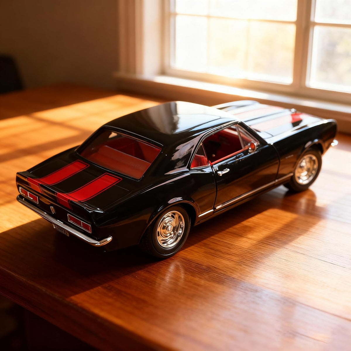 Lucky Die Cast 1:18 1967 Chevrolet Camaro Z/28 – Black with Red Stripes – 92188-BLACK