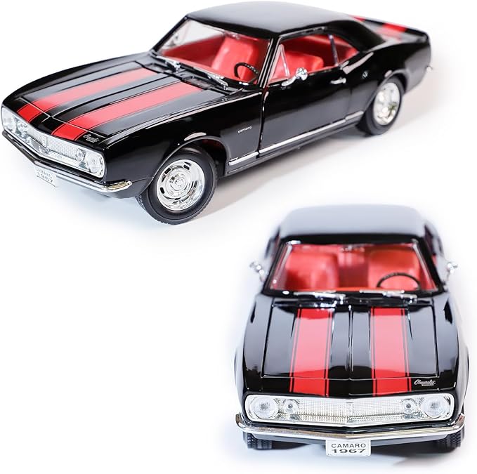 Lucky Die Cast 1:18 1967 Chevrolet Camaro Z/28 – Black with Red Stripes – 92188-BLACK