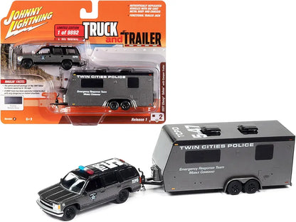 TWIN CITIES POLICE - 1997 Chevrolet Tahoe with Camper Trailer GREY