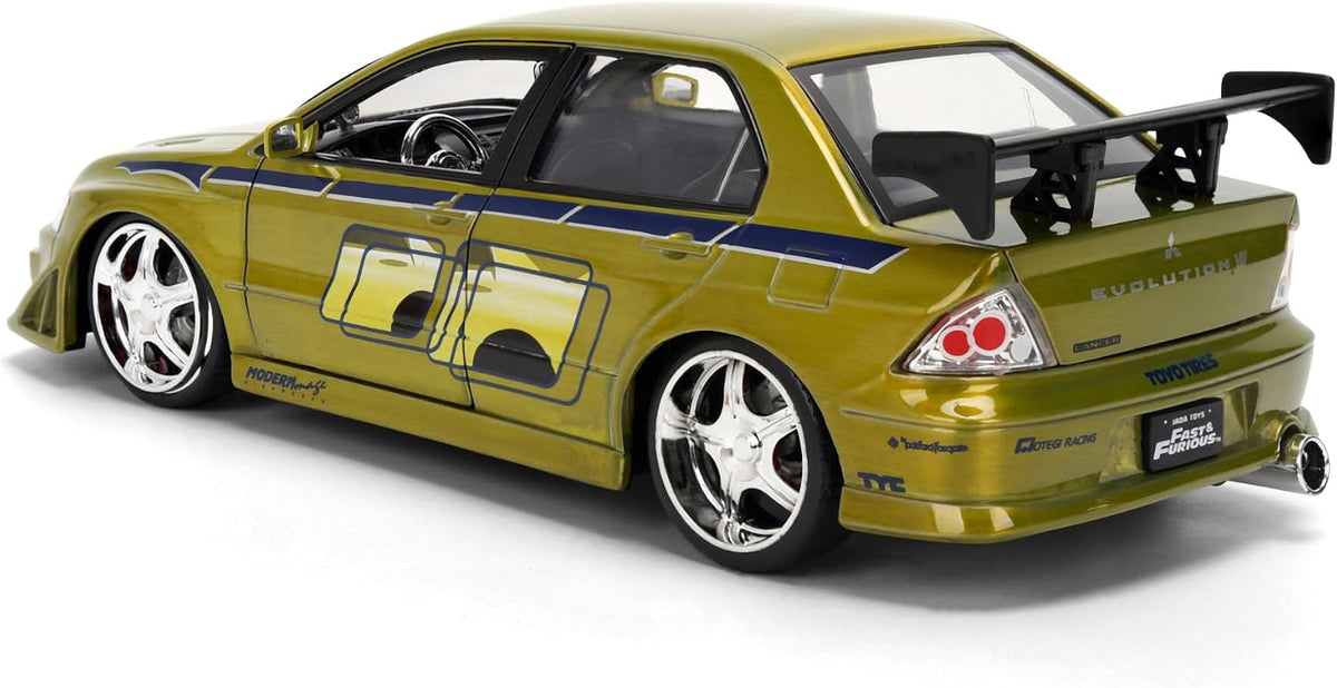 Jada 1:24 Mitsubishi Lancer Evolution VII de Brian – Vert effet brossé – 25 Years of Fast &amp; Furious – JD37874