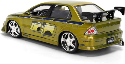 Jada 1:24 Mitsubishi Lancer Evolution VII de Brian – Vert effet brossé – 25 Years of Fast &amp; Furious – JD37874