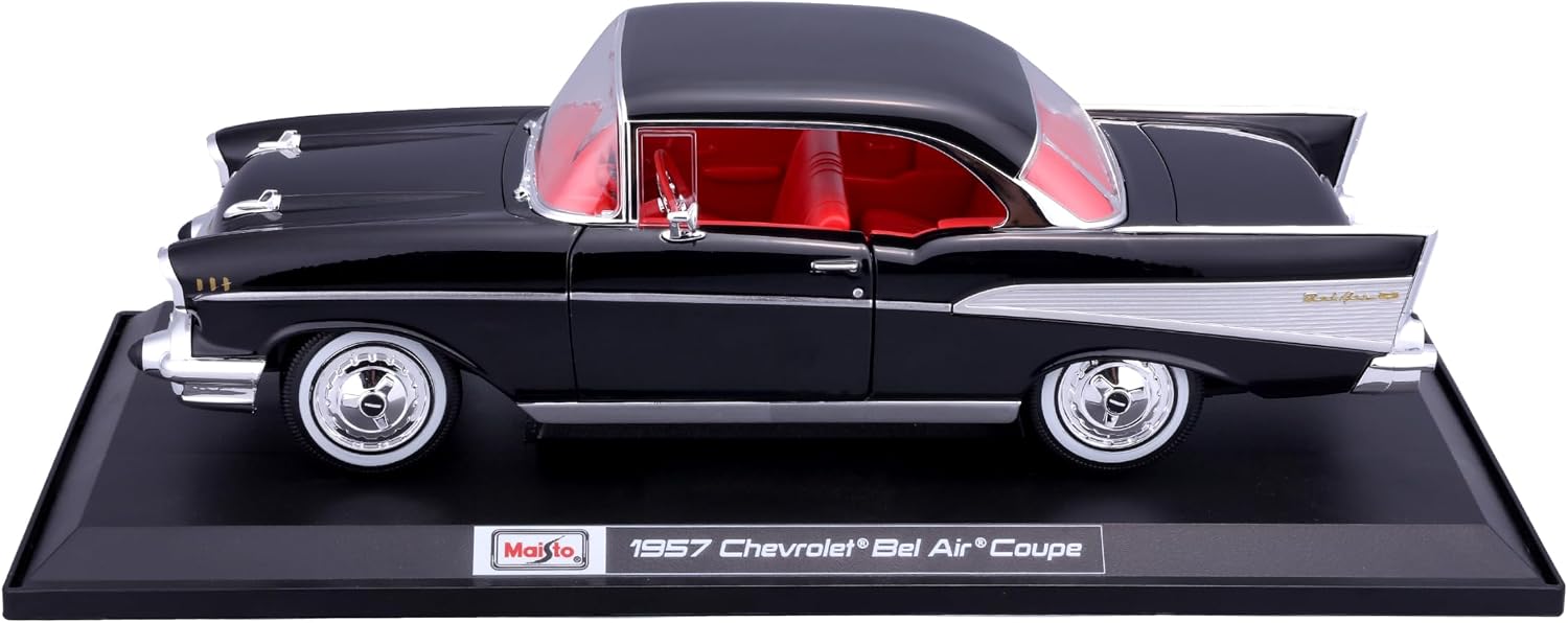 Maisto 1:18 1957 Chevrolet Bel Air Coupe – Black – Special Edition – 31477BK