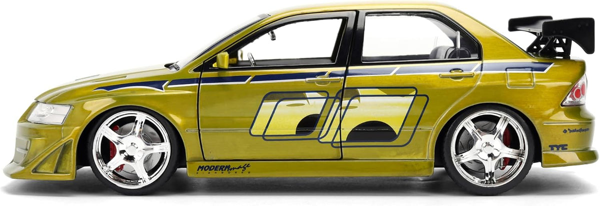 Jada 1:24 Mitsubishi Lancer Evolution VII de Brian – Vert effet brossé – 25 Years of Fast &amp; Furious – JD37874