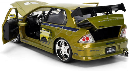 Jada 1:24 Mitsubishi Lancer Evolution VII de Brian – Vert effet brossé – 25 Years of Fast &amp; Furious – JD37874