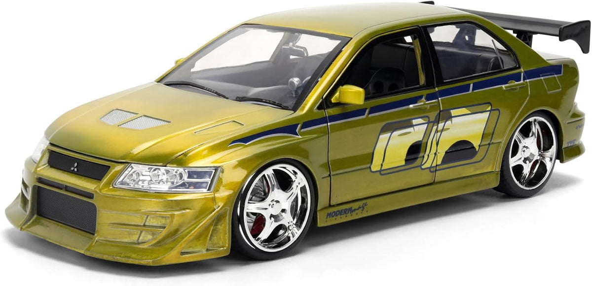 Jada 1:24 Mitsubishi Lancer Evolution VII de Brian – Vert effet brossé – 25 Years of Fast &amp; Furious – JD37874
