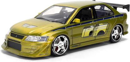 Jada 1:24 Mitsubishi Lancer Evolution VII de Brian – Vert effet brossé – 25 Years of Fast &amp; Furious – JD37874