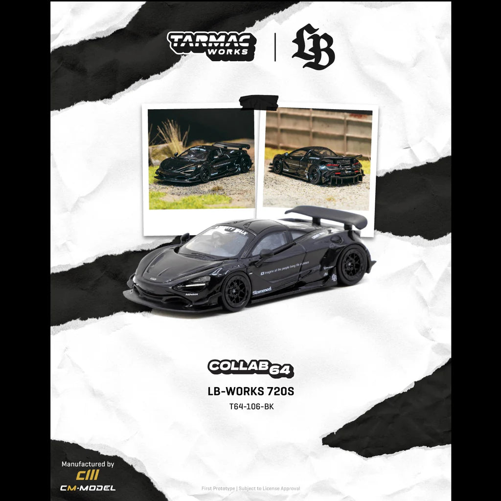 (PRE-ORDER 2026) Tarmac Works 1:64- LB-WORKS 720S Black T64-106-BK