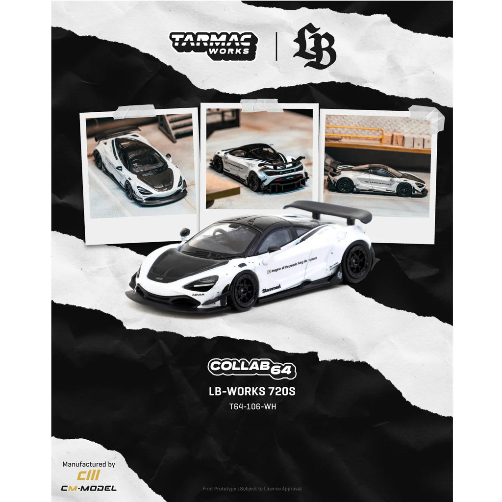 (PRE-ORDER 2026) Tarmac Works 1:64- LB-WORKS 720S White T64-106-WH