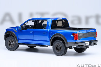 AutoArt 1:18-Ford F-150 Raptor Supercrew 2019 (Velocity Blue) AA72949