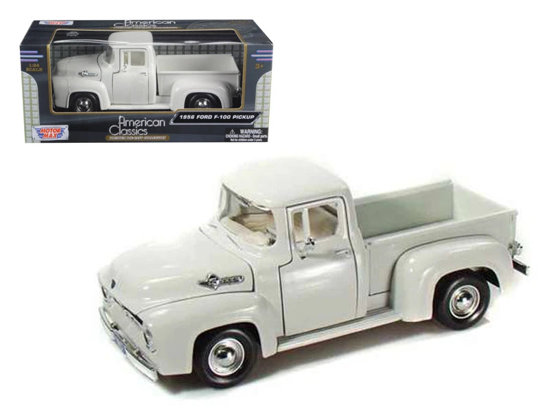 1956 Ford F-100 Pickup – Blanc – Motormax 1:24 Timeless Legends – 73235AC-WH