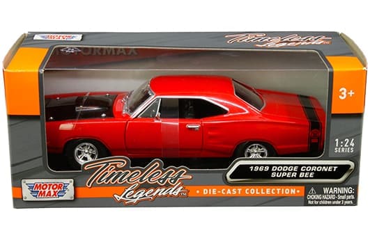 Dodge Coronet Super Bee 1969 Rouge – Motormax 1:24 Timeless Legends – 73315AC-RD